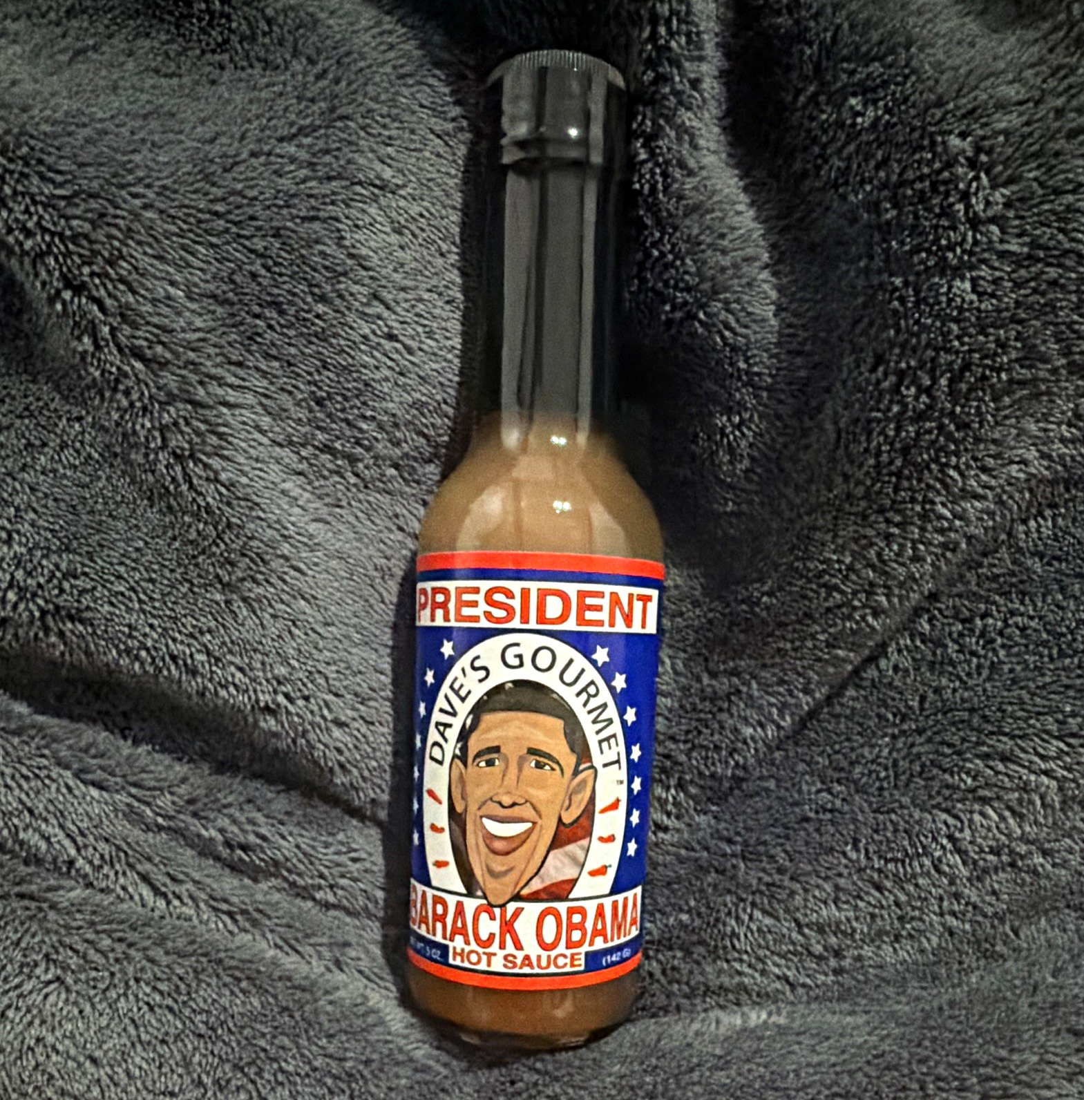 Dave’s Gourmet Barack Obama Hot Sauce Bottle U.S. Politics Collectible Dave’s Gourmet Barack Obama Hot Sauce Bottle U.S. Politics Collectible