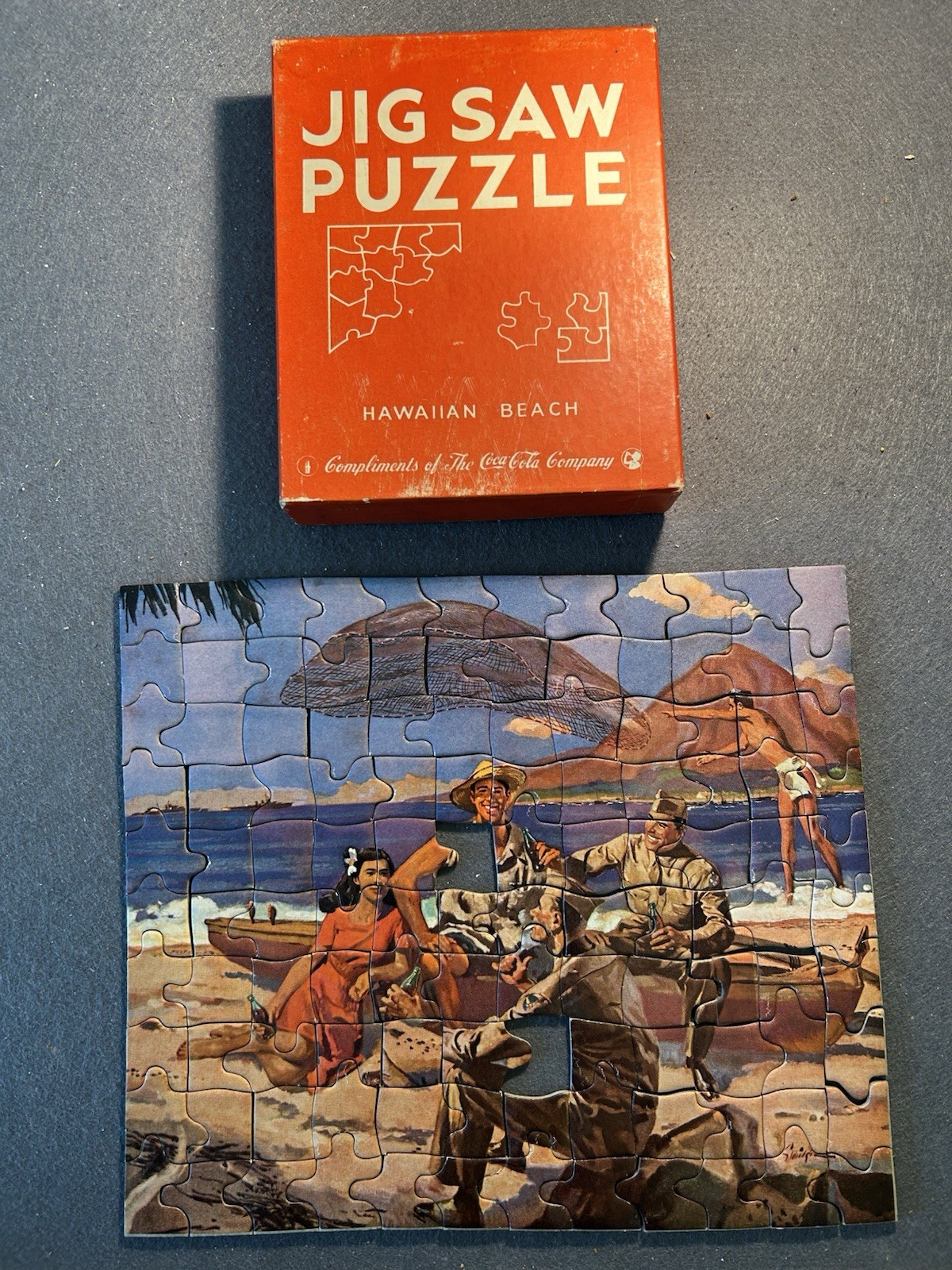 Coca-Cola Vintage World War 2 Puzzle Hawaiian Beach Rare 