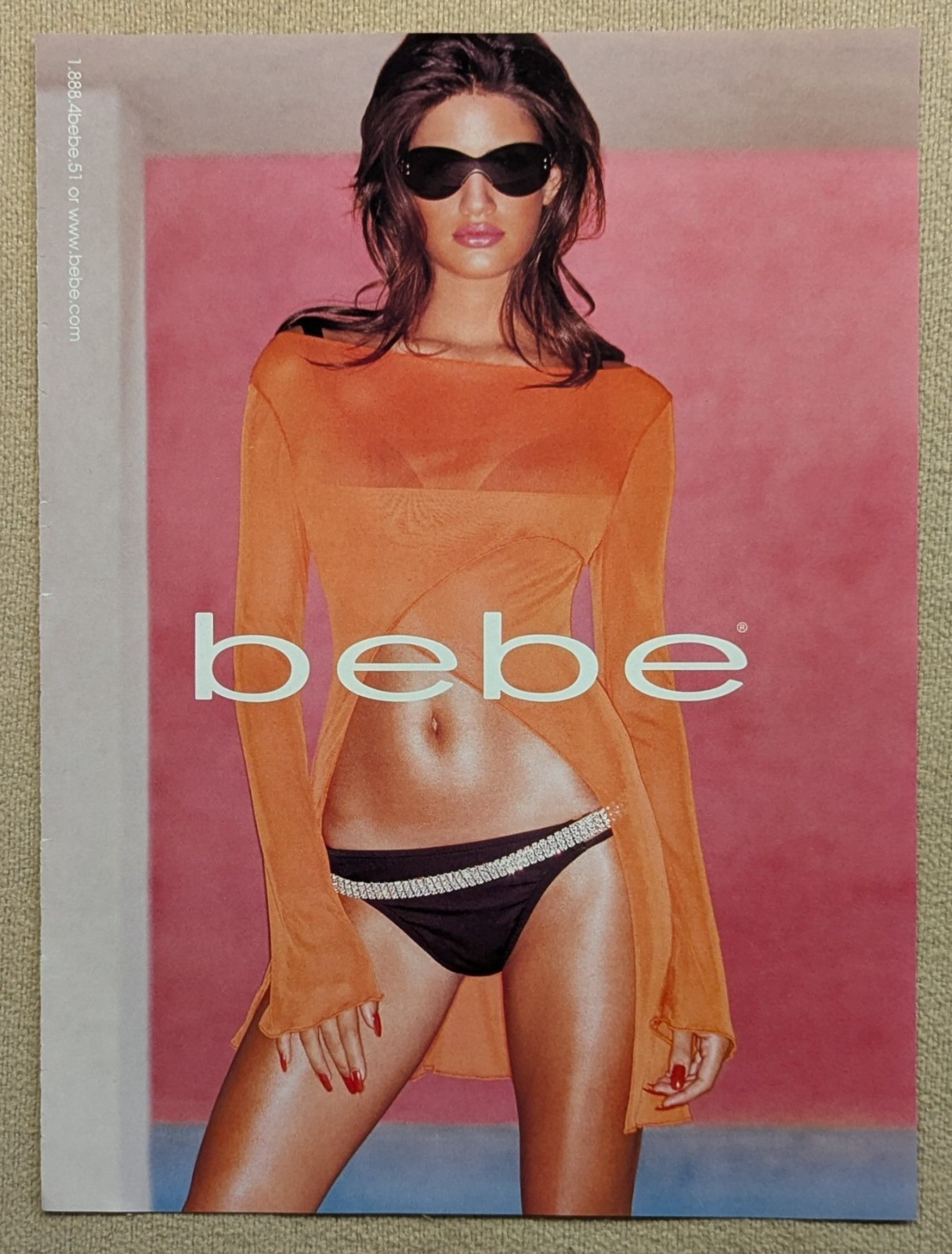 Vintage Bebe Fashion Print Ad Yamila Diaz-Rahi 2001 Mint Collectible