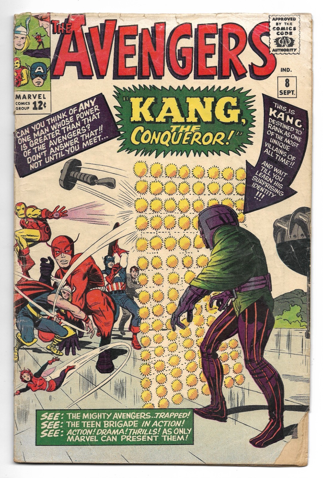 The Avengers #8 (Marvel Comics, 1964) Iron Man, 1st appearance Kang | GD/VG 3.0