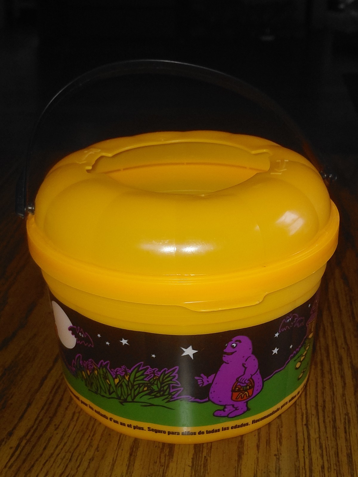 Vintage 1993 McDonald’s Grimmace Halloween Happy Meal Bucket w/outer lid