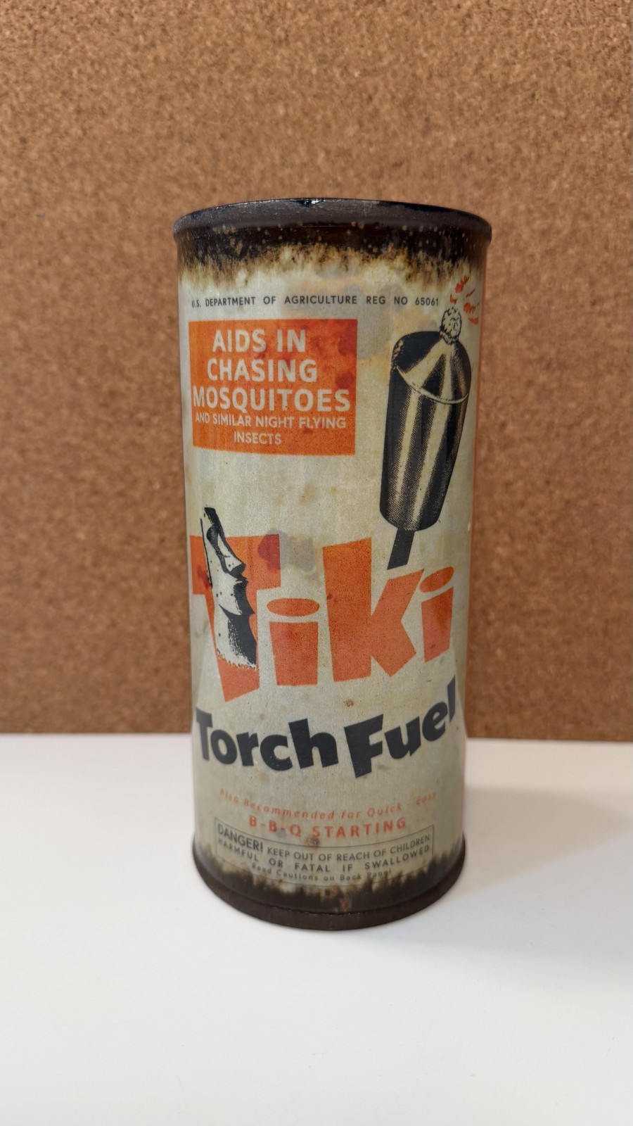 MITCHELL SPAIN VINTAGE LABEL TIKI TORCH FUEL MUG
