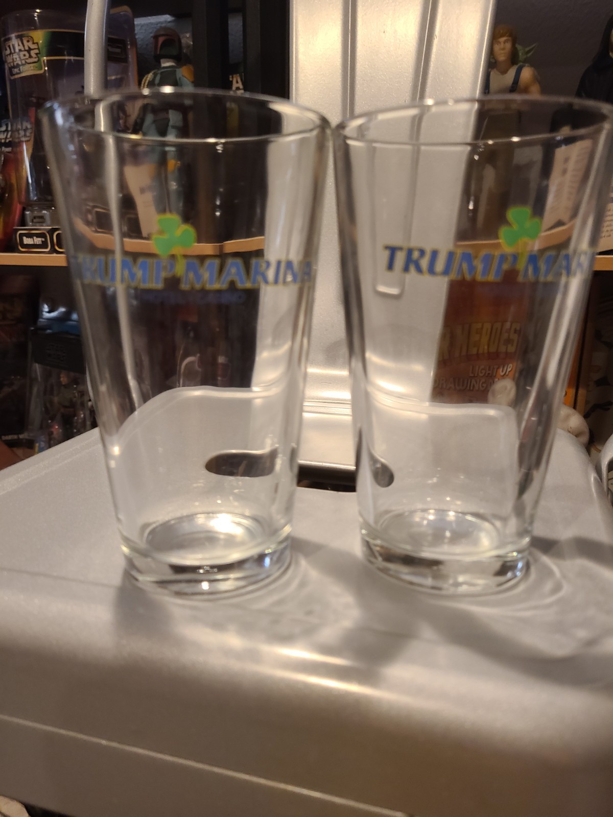 Set of Two Trump Marina Casino Pint Beer Glasses Irish Shamrock St Patrick's Day Set of Two Trump Marina Casino Pint Beer Glasses Irish Shamrock St Patrick's Day
