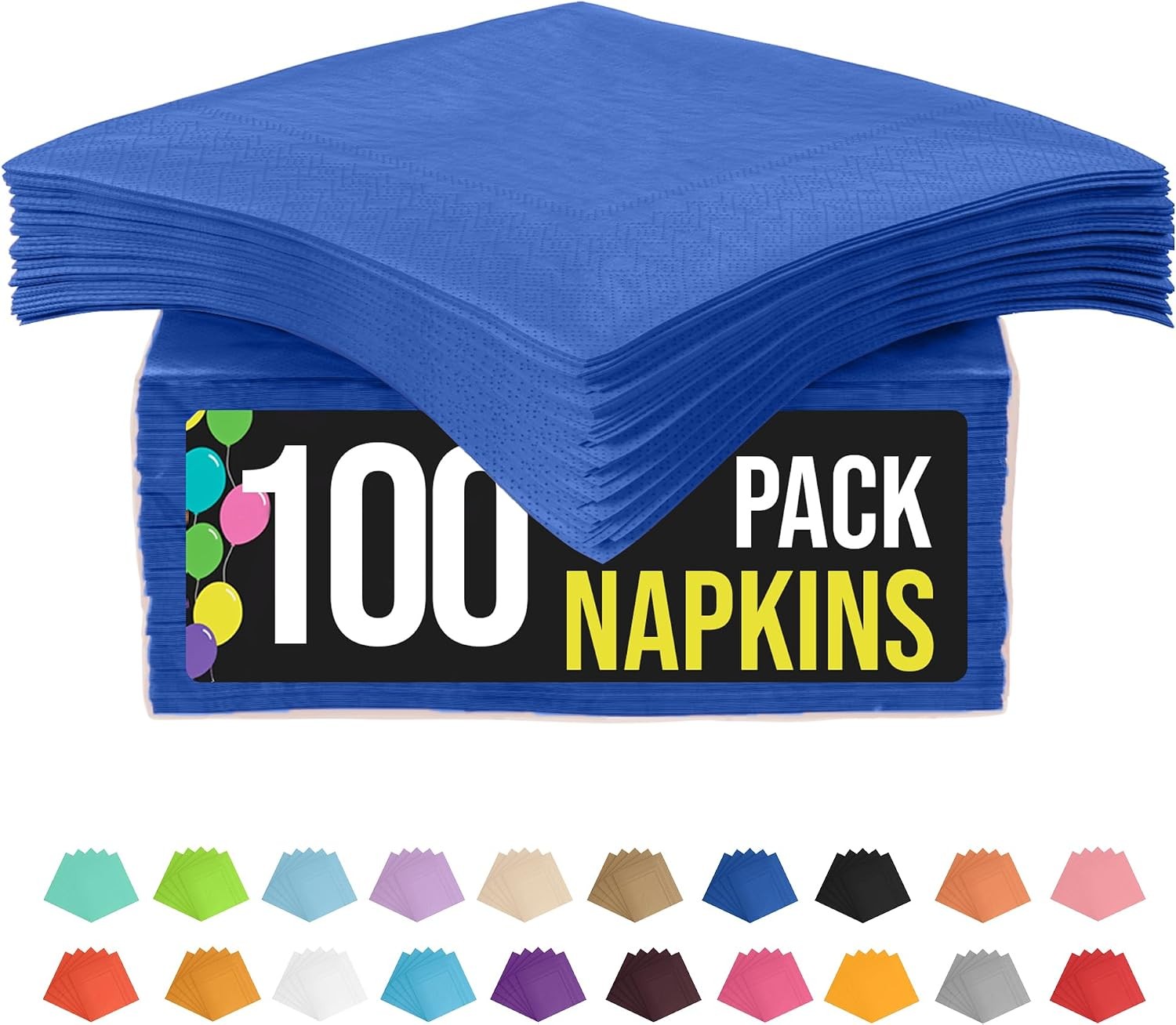 Dark Blue Cocktail Napkins Disposable Paper Napkins 100 Pcs