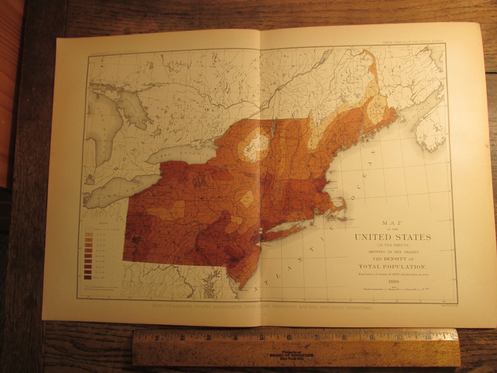 Antique Ephemera 1880 Map of the United States Total Population Density Northern Antique Ephemera 1880 Map of the United States Total Population Density Northern