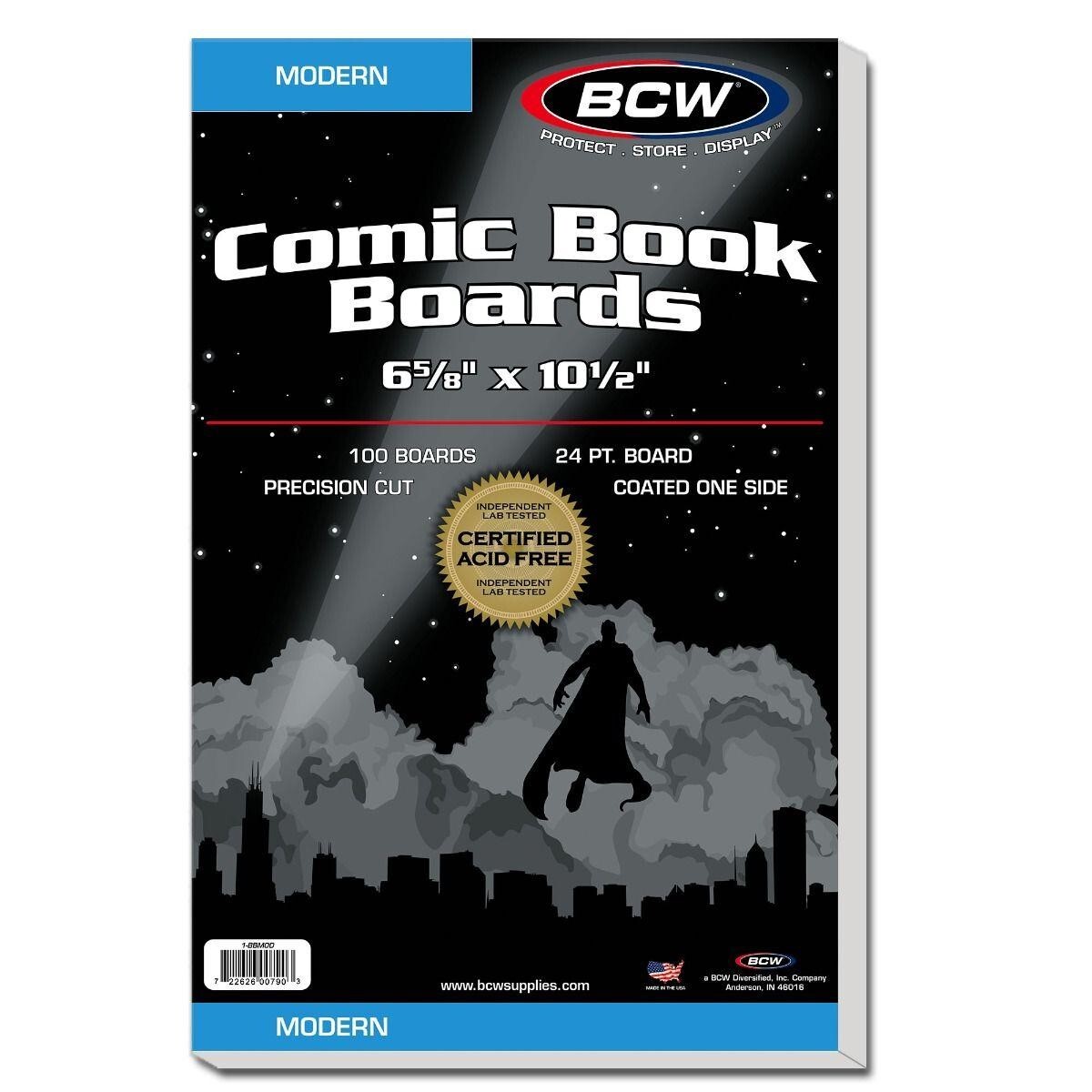 100 BCW Comic Book Boards Modern Current Size 6 5/8