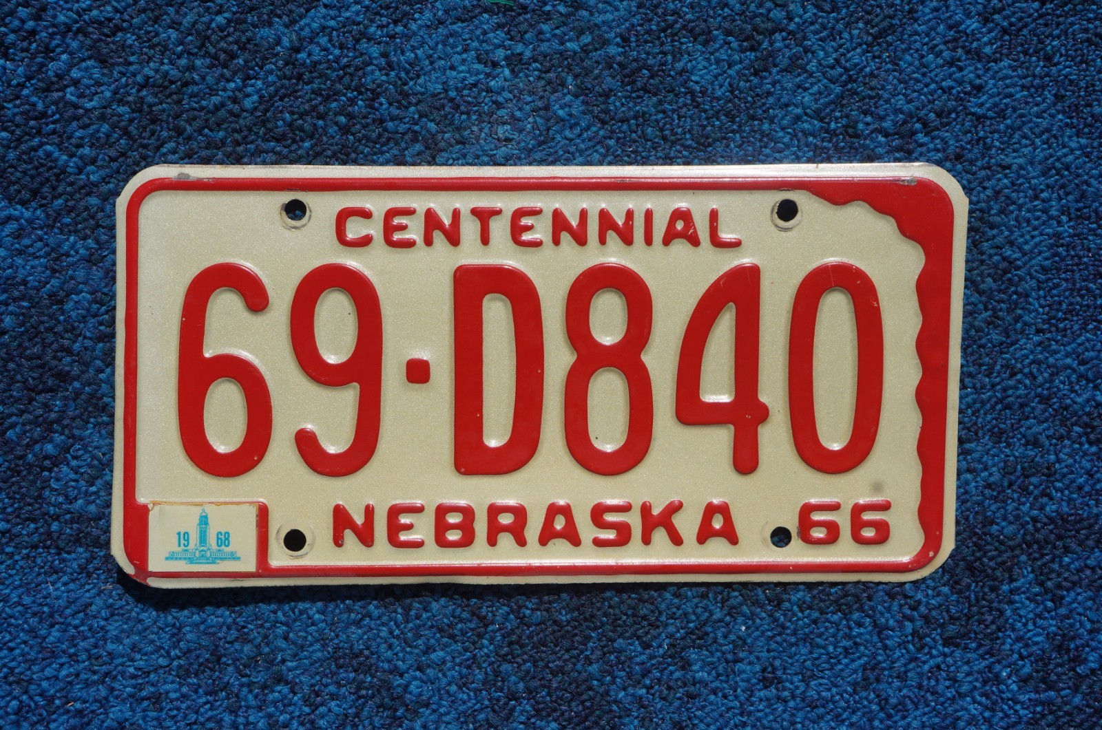 1966 1967 1968 DAWES County NEBRASKA License Plate
