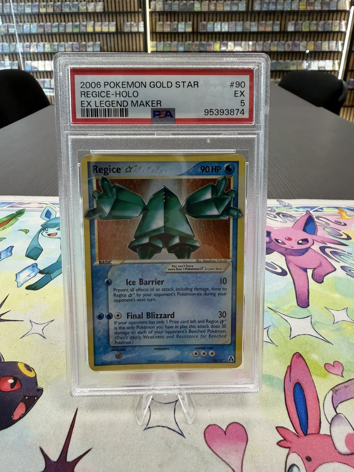 2006 POKEMON EX LEGEND MAKER GOLD STAR #90 REGICE-HOLO PSA 5