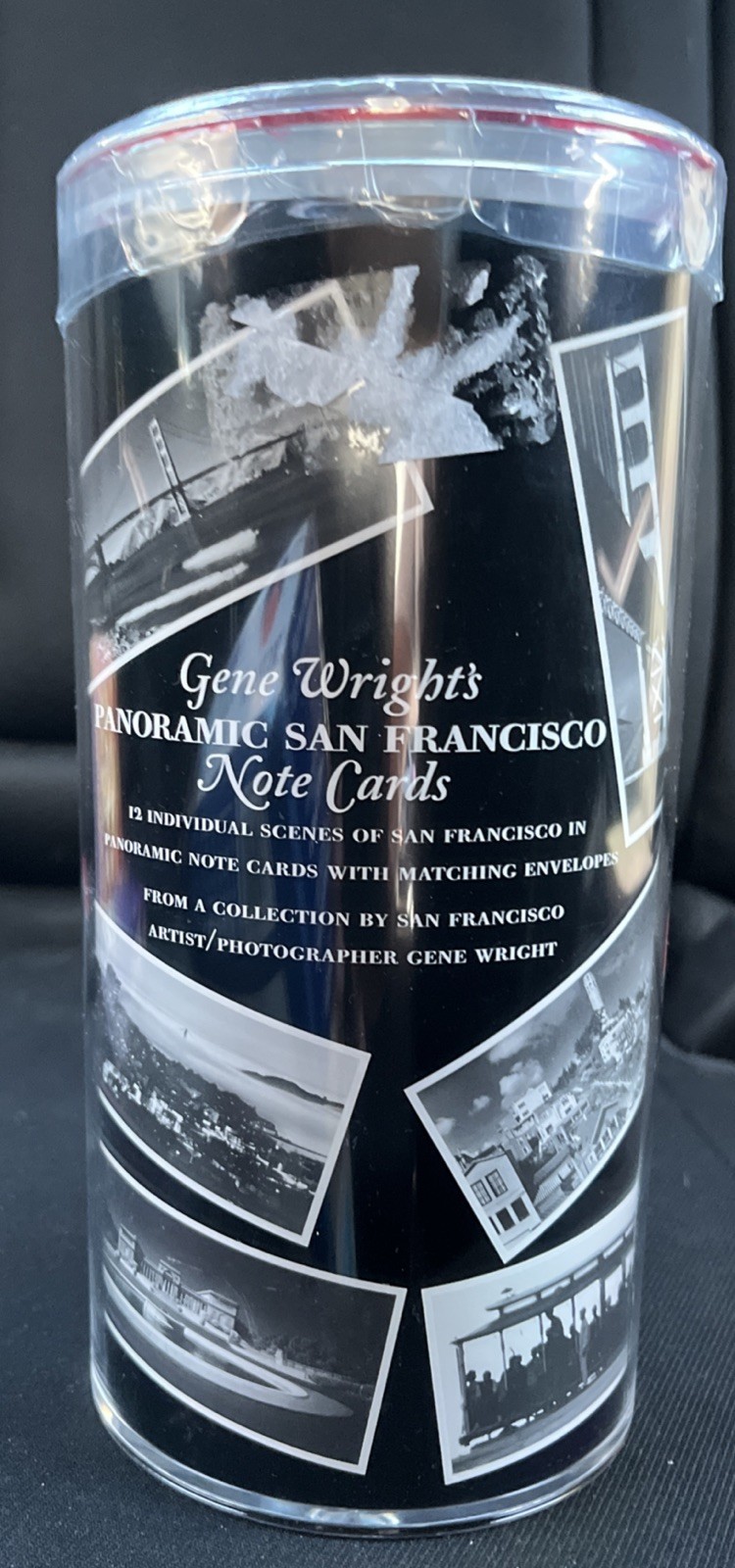 Gene Wright's Panoramic San Francisco Note Cards set canister 12 cards