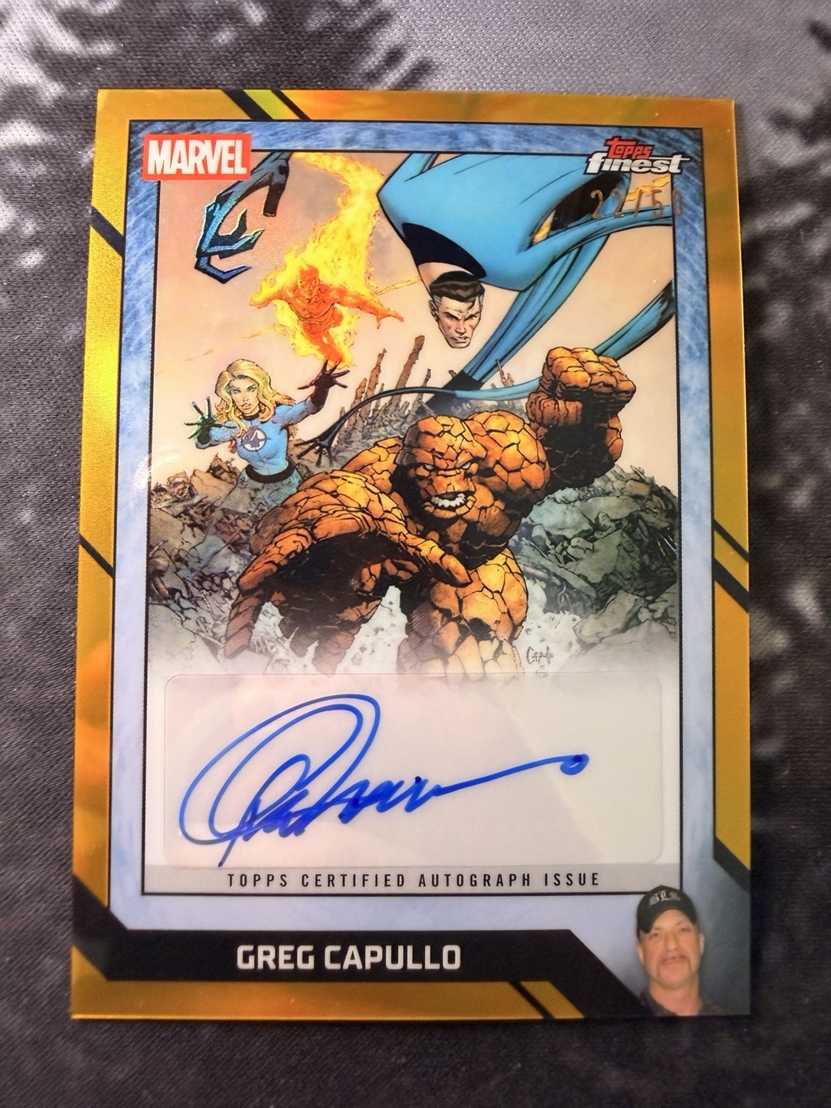 Topps 2026 Finest Fantastic Four 65th Greg Capullo Hard Signed Auto CB-GC /50 Topps 2026 Finest Fantastic Four 65th Greg Capullo Hard Signed Auto CB-GC /50