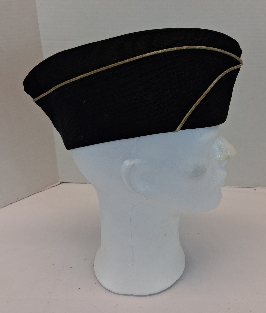 VTG Art Caps New York Black Garrison Overseas Cap Hat Size 7 3/8 USA 1950s-1980s