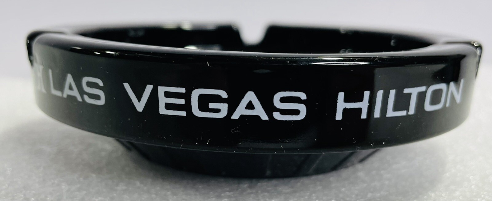 Vintage Las Vegas Hilton Casio Hotel Black Ceramic Ashtray Ash Tray 4-1/2\