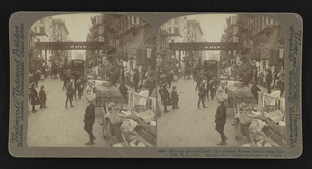 Lower East Side New York City 1907 Hebrew District Crowded Street Scene