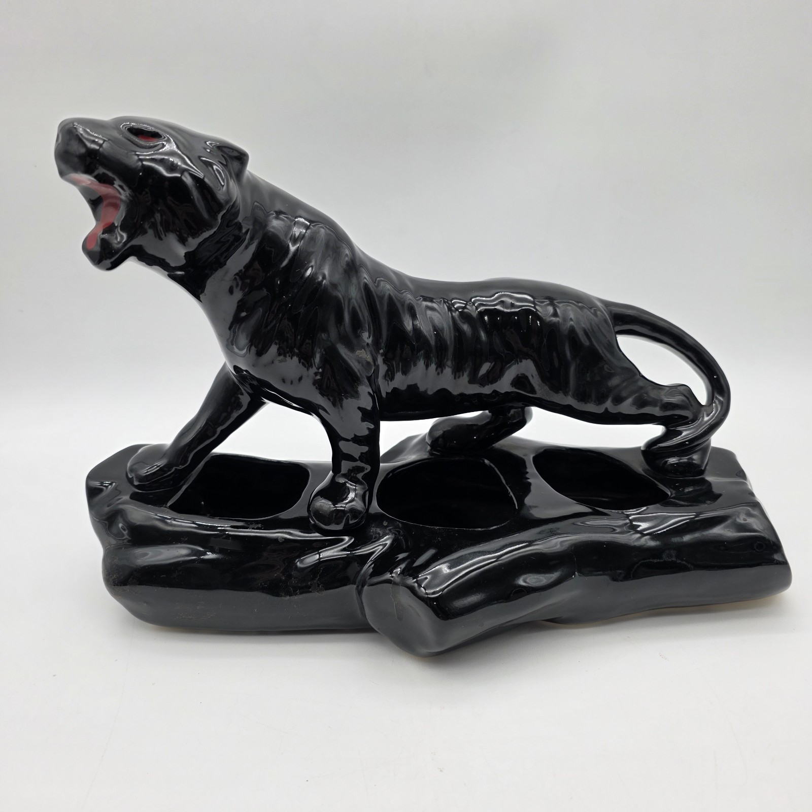 Mid Century Black Panther Tv Lamp Or Planter.