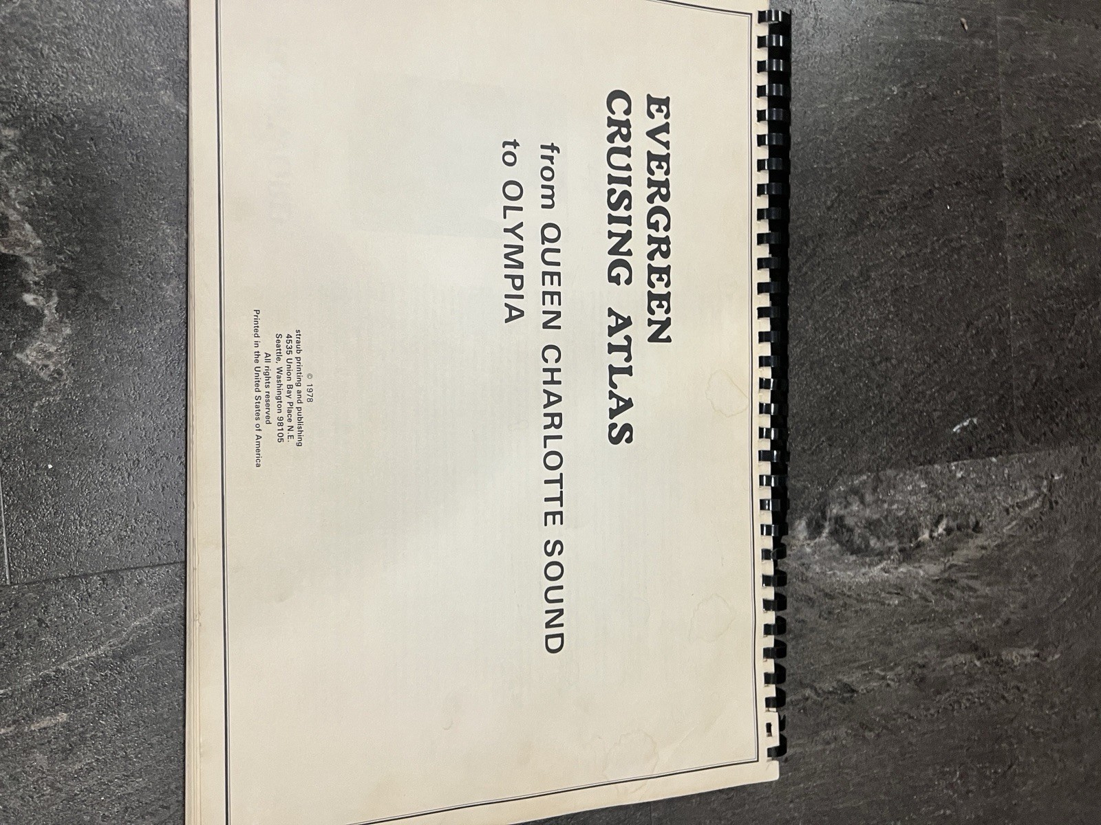 Evergreen River Cruising Guide Atlas queen charlotte sound to olympia 1978