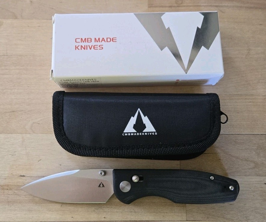 CMB Predator CMB-08BW G10 Handle 14C28N Steel Camping Pocket Folding Knife EDC