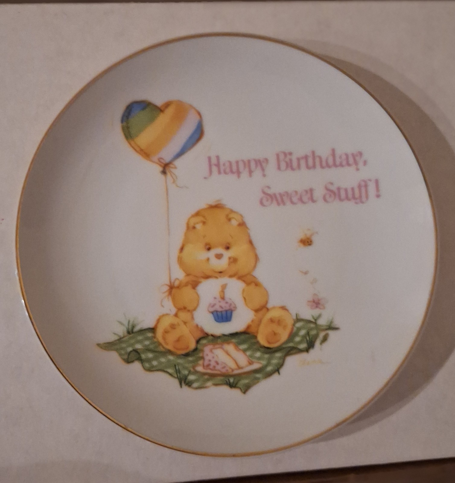 Care Bears Lasting Memories Porcelain Plate Birthday Bear 1983 Sweet Stuff happy Care Bears Lasting Memories Porcelain Plate Birthday Bear 1983 Sweet Stuff happy