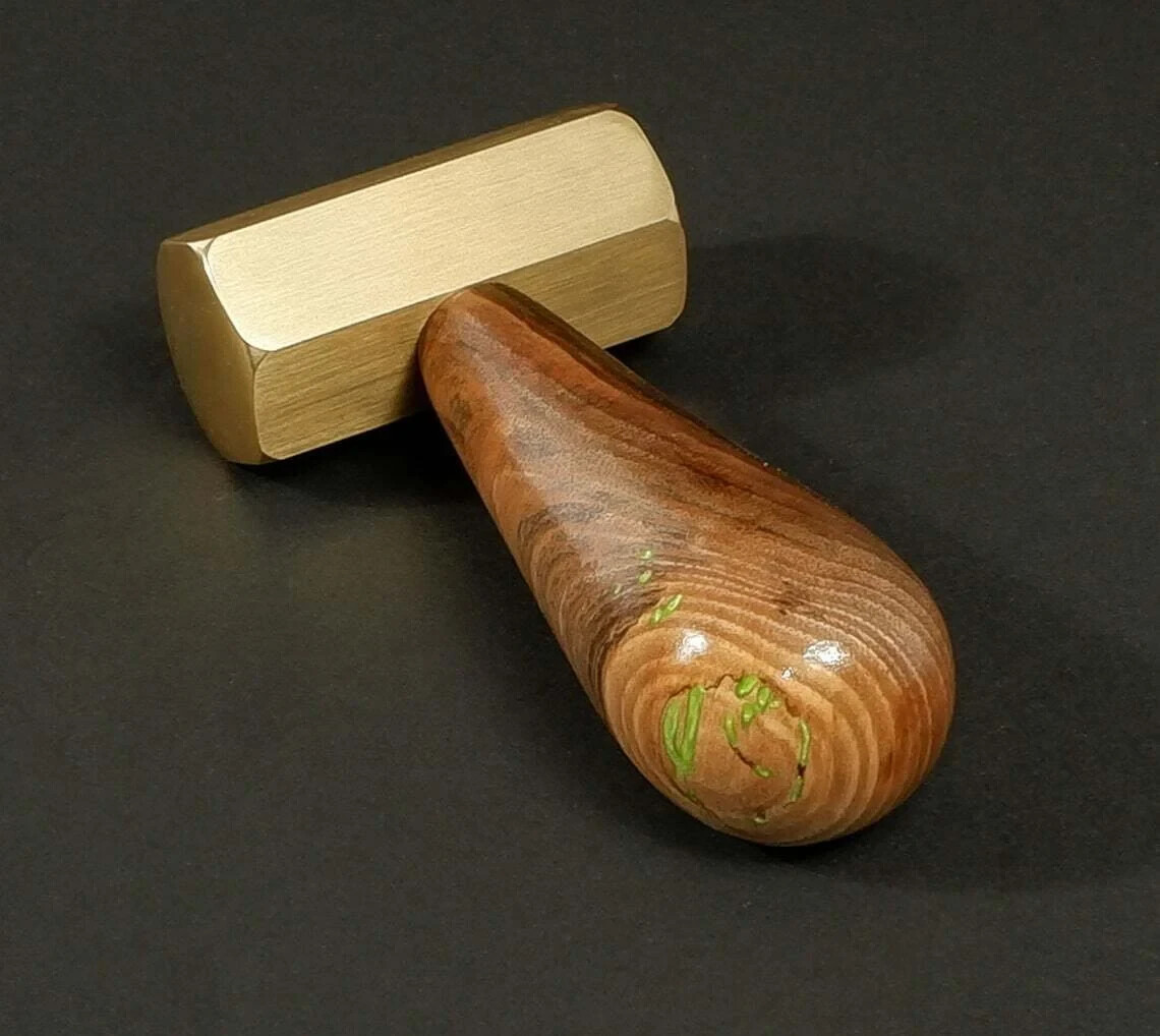 Hammer brass Brass mallet WALNUT tree wood handmade