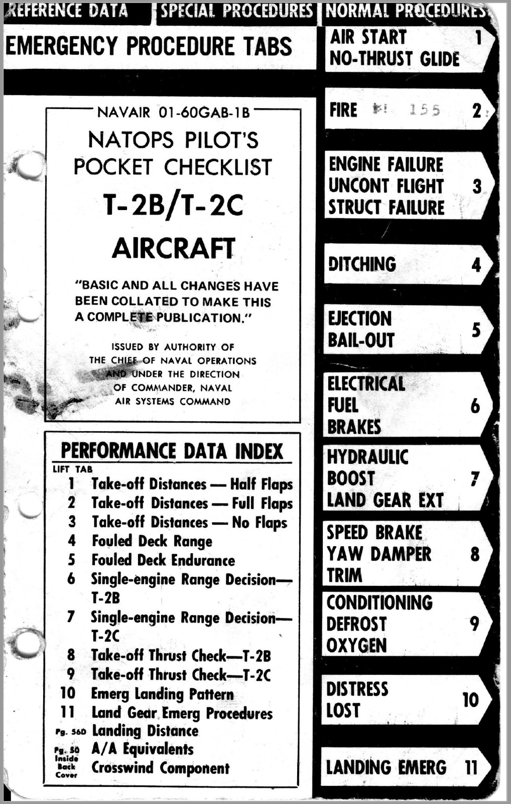 82 Page 1972 NAVAIR 01-60GAB-1B NATOPS T-2B T-2C Pilot\'s Pocket Checklist on CD