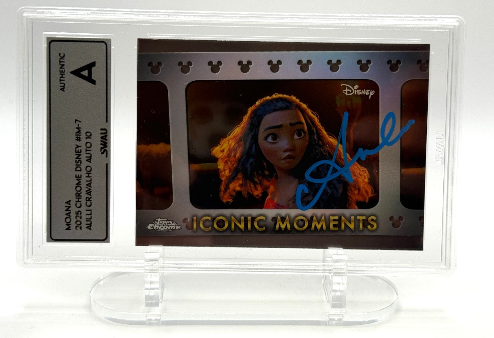2025 Topps Disney Chrome Moana Iconic Moments IM-7 signed Auli\'i Cravalho SWAU