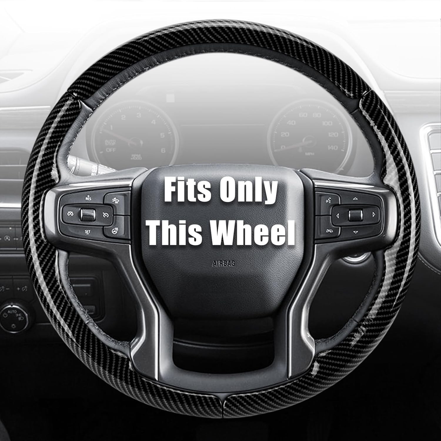 Customized Steering Wheel Cover for Chevy Silverado 1500 2019-2025/2500 3500 ...