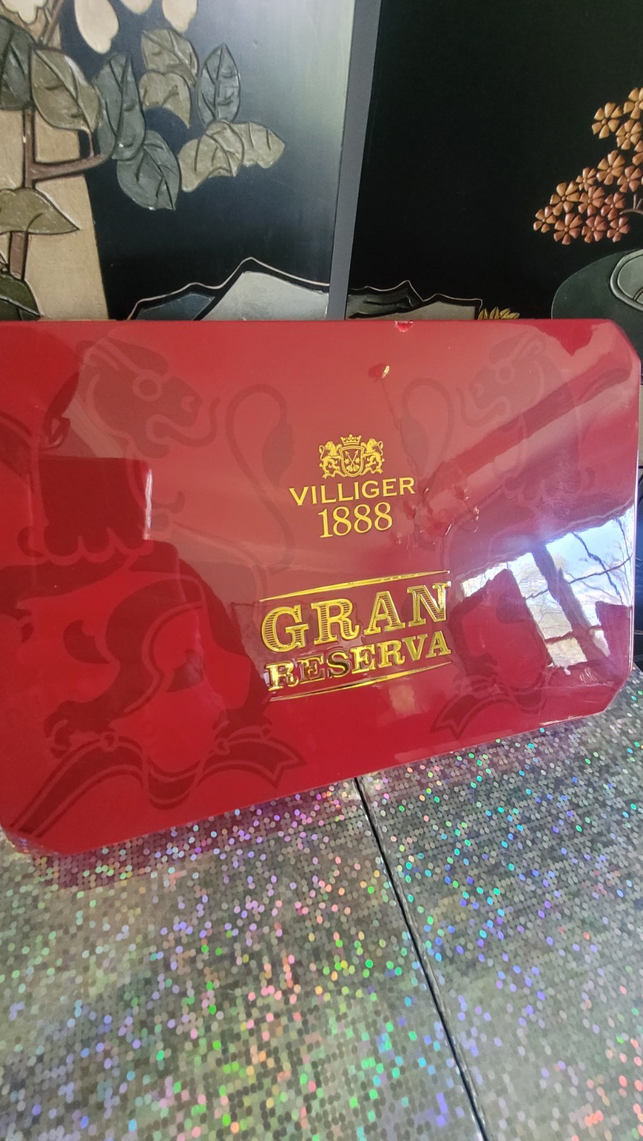 Villiger 1888 Gran Reserva Toro Red Lacquer Empty Wood Cigar Box  Beauty