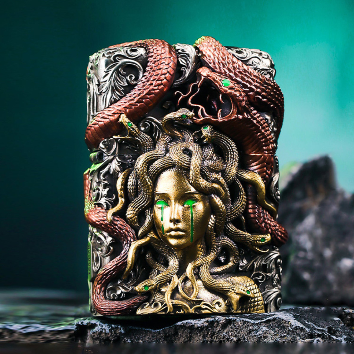 Medusa Luminous Zippo Lighter - Handcrafted Snake Design | Mythical Gift Medusa Luminous Zippo Lighter - Handcrafted Snake Design | Mythical Gift