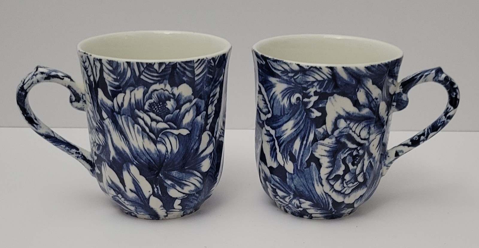 Blue And White Transferware Floral Made In England Coffee Cup Cups / Mug Mugs
