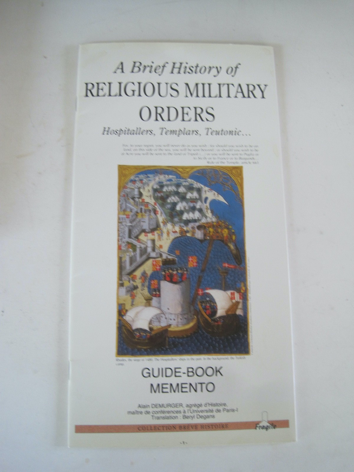 A Brief History Of Religious Military Orders Fold Out Laminated  Map History