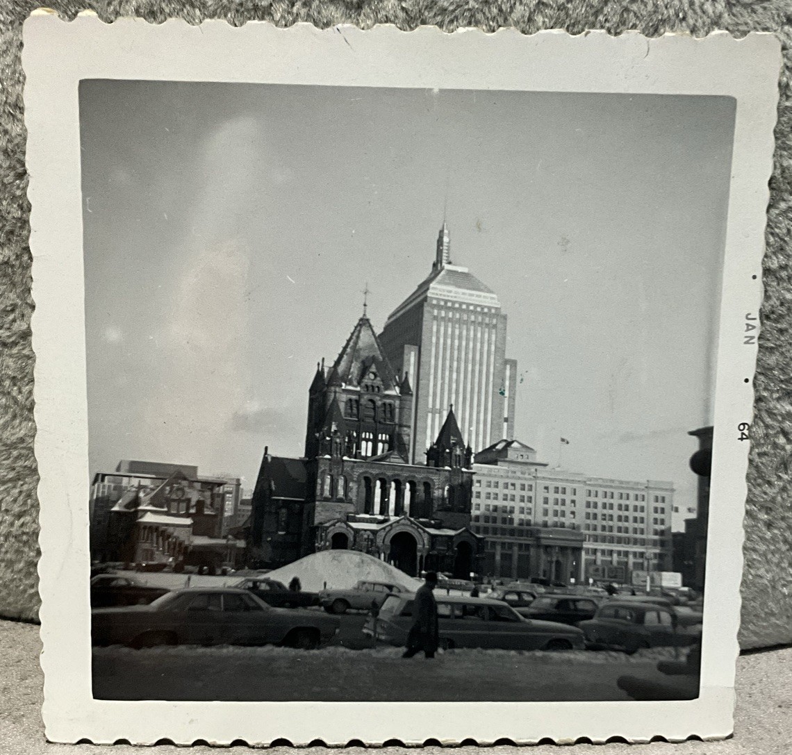 1964 Photo Boston MA Trinity Church Copley Square John Hancock Building Snapshot