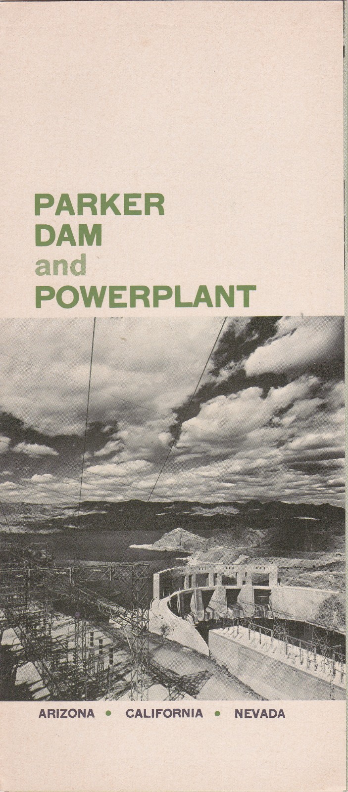 1968 Parker Dam and Powerplant Parker Arizona Brochure