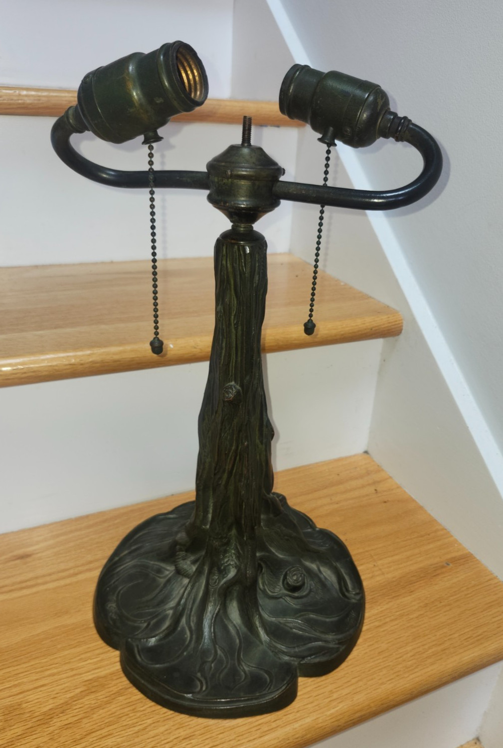 Beautiful Pairpoint Tree Trunk Lamp Base w/ Hubbell sockts - Best One They Made