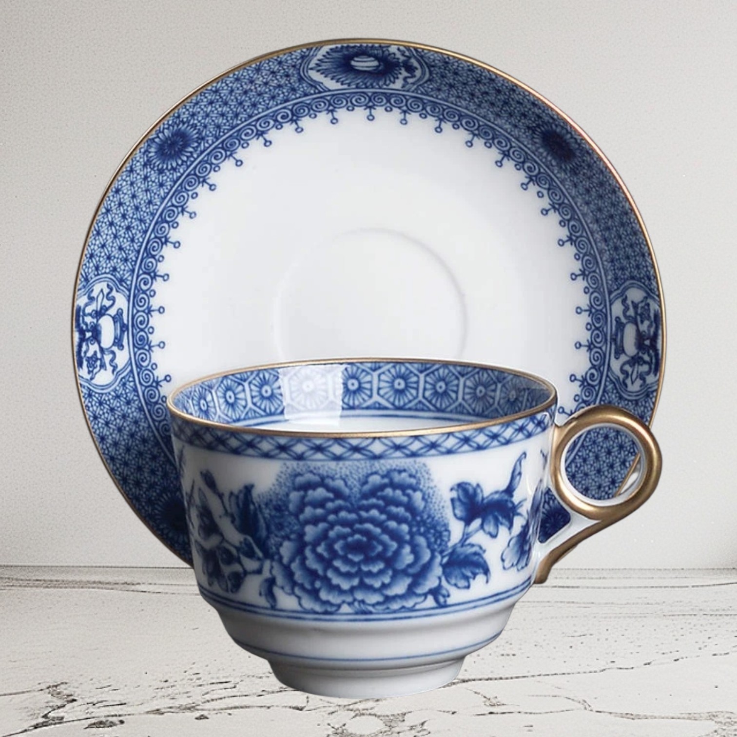 Mottahedeh Imperial Blue Cup & Saucer 