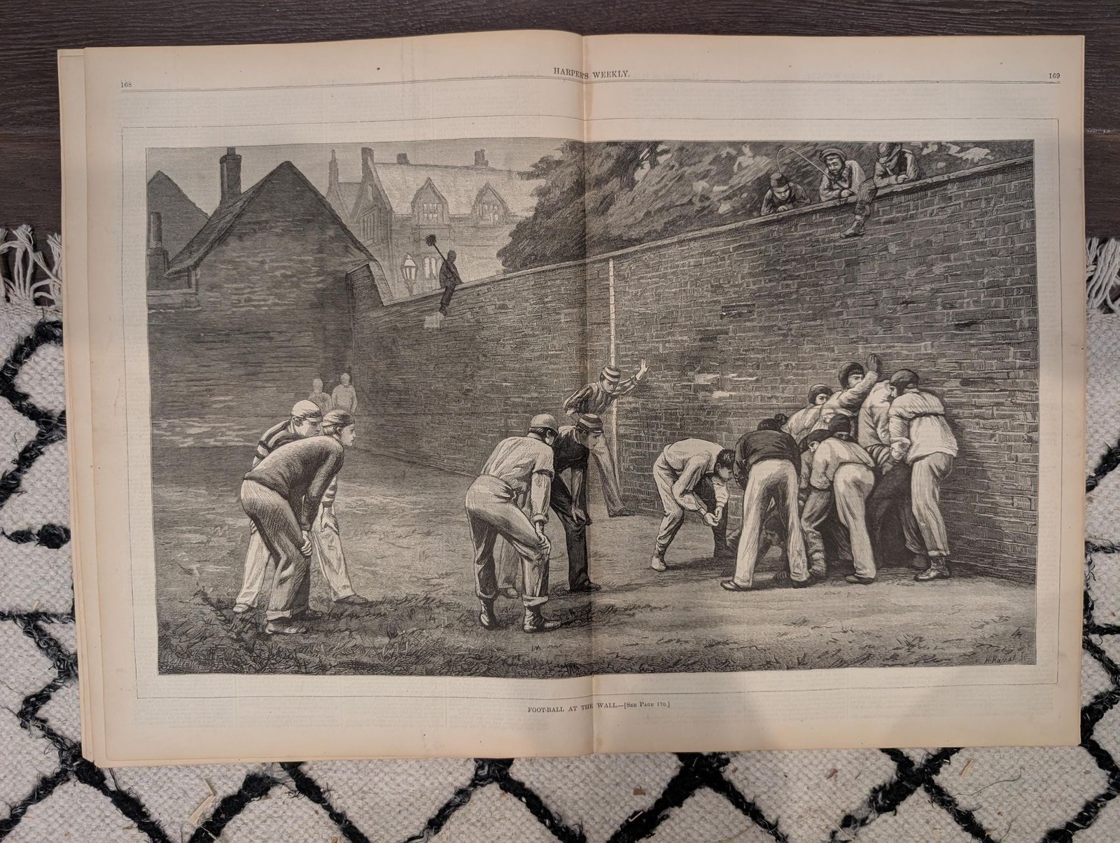 Harper’s Weekly Feb 26 1876 – Early American Football, Thomas Nast Cartoons VG