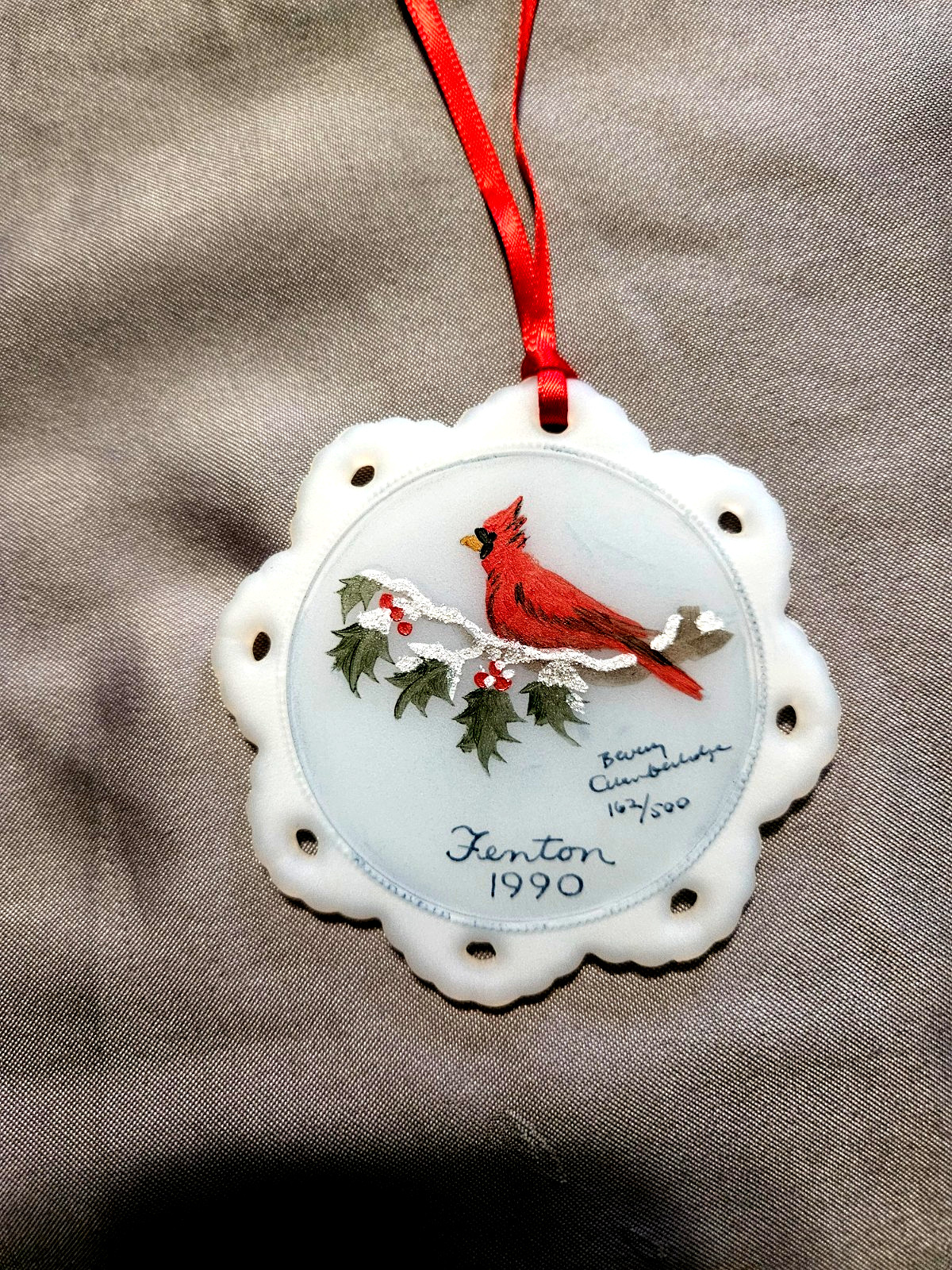 VINTAGE Fenton Christmas Ornament