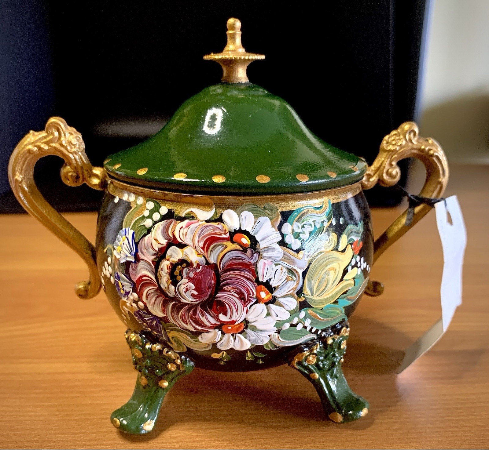 Vintage G&C Folk Art Hand Painted Decorative Sugar Bowl Made in Sydney Australia Vintage G&C Folk Art Hand Painted Decorative Sugar Bowl Made in Sydney Australia