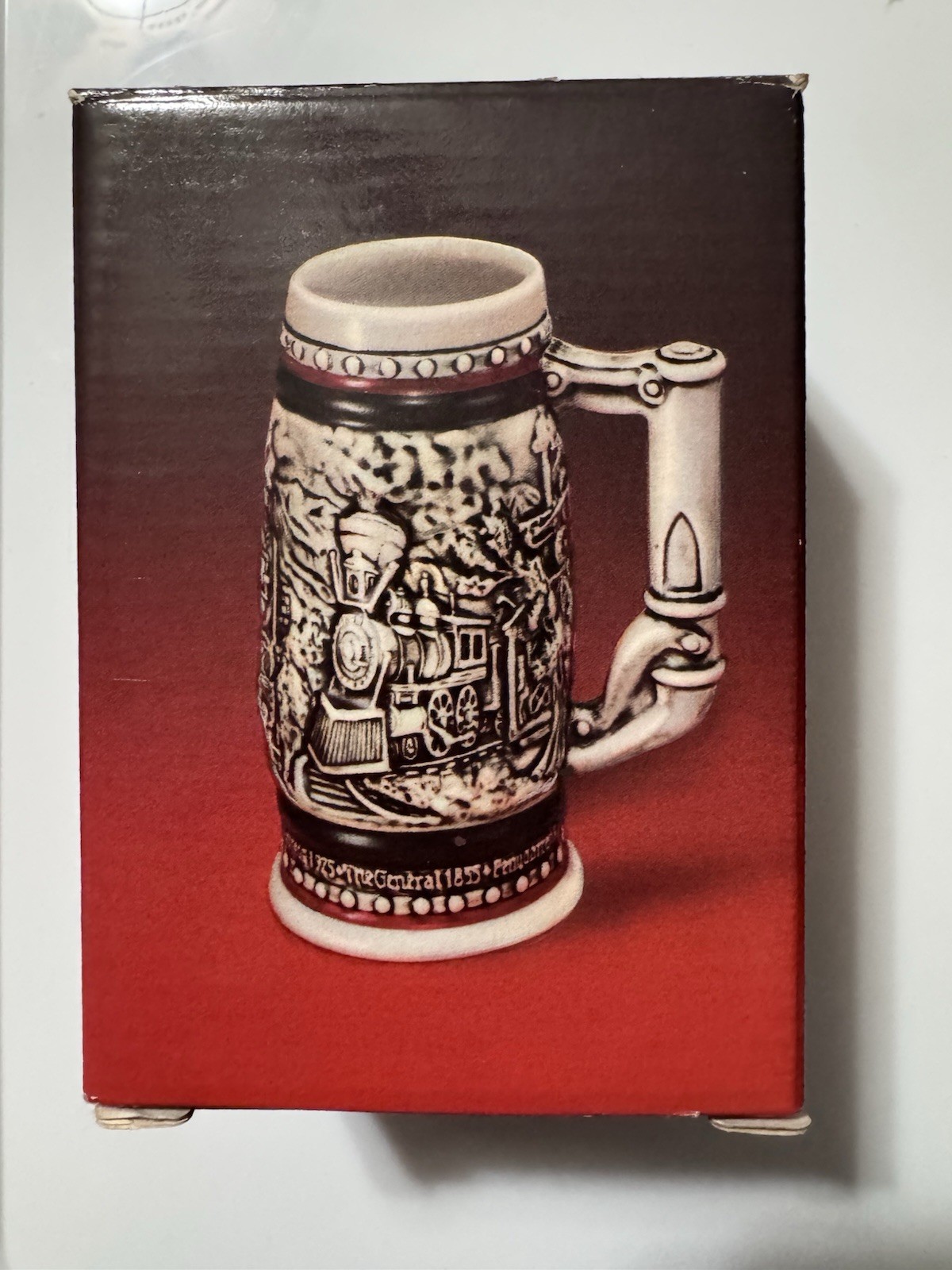Avon Age Of The Iron Horse Miniature Stein 1985 Collectible Ceramic Train Mug