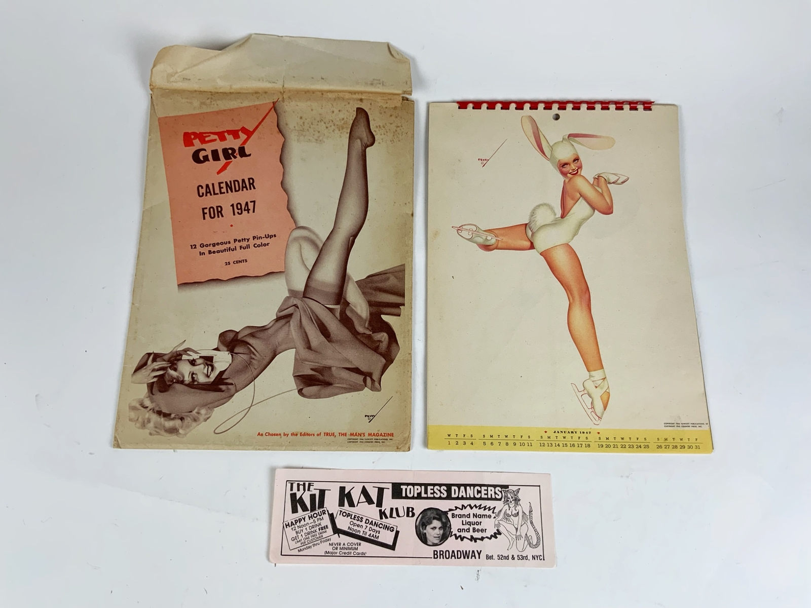 1947 Petty girl Pin Up calendar with original envelope True The Men\'s Magazine
