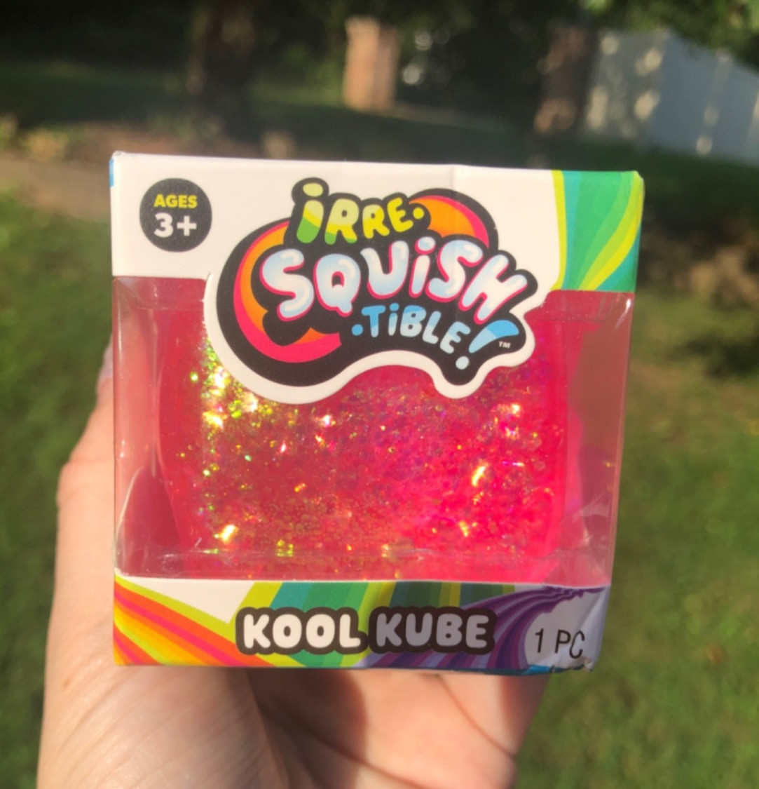 🔥VIRAL IrreSquishTible Kool Kube Pink Glitter Squishy Cube, NEW, Five Below