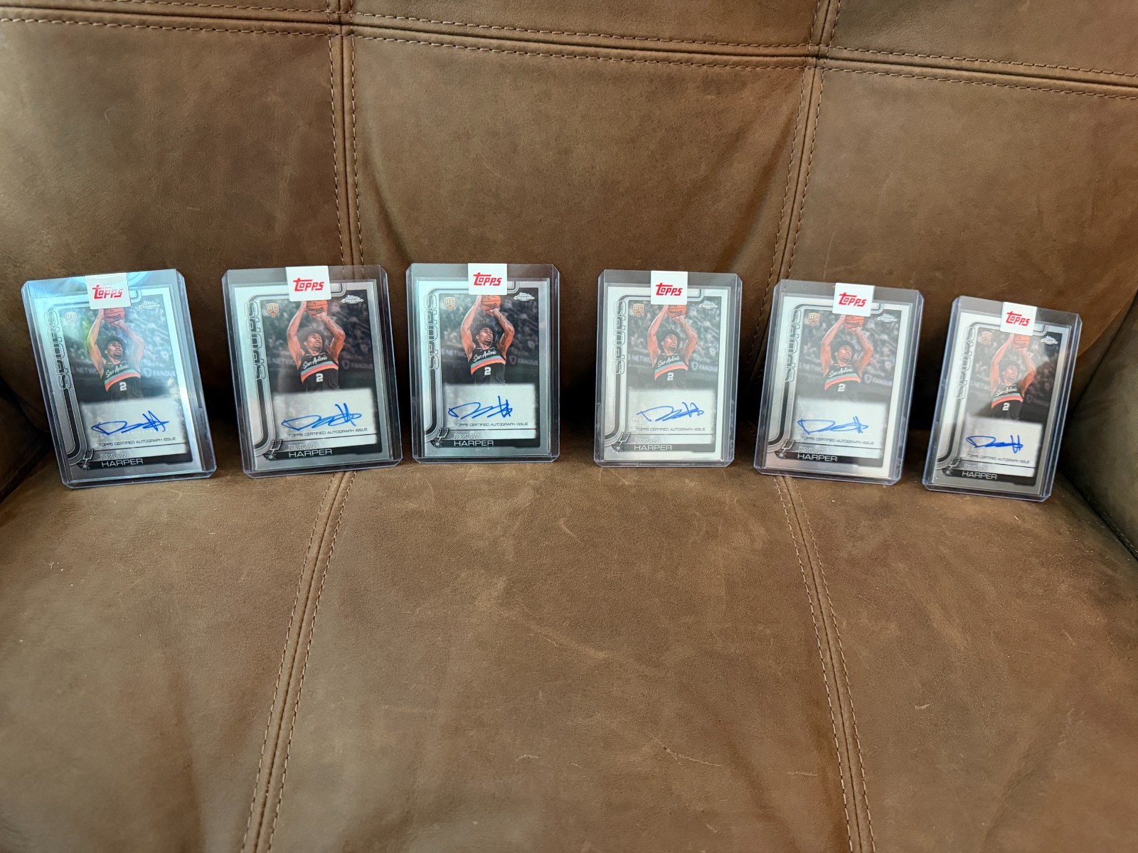 2025-26 Topps Chrome Update Dylan Harper Auto RC LOT OF 6 #TCA-DHA Spurs