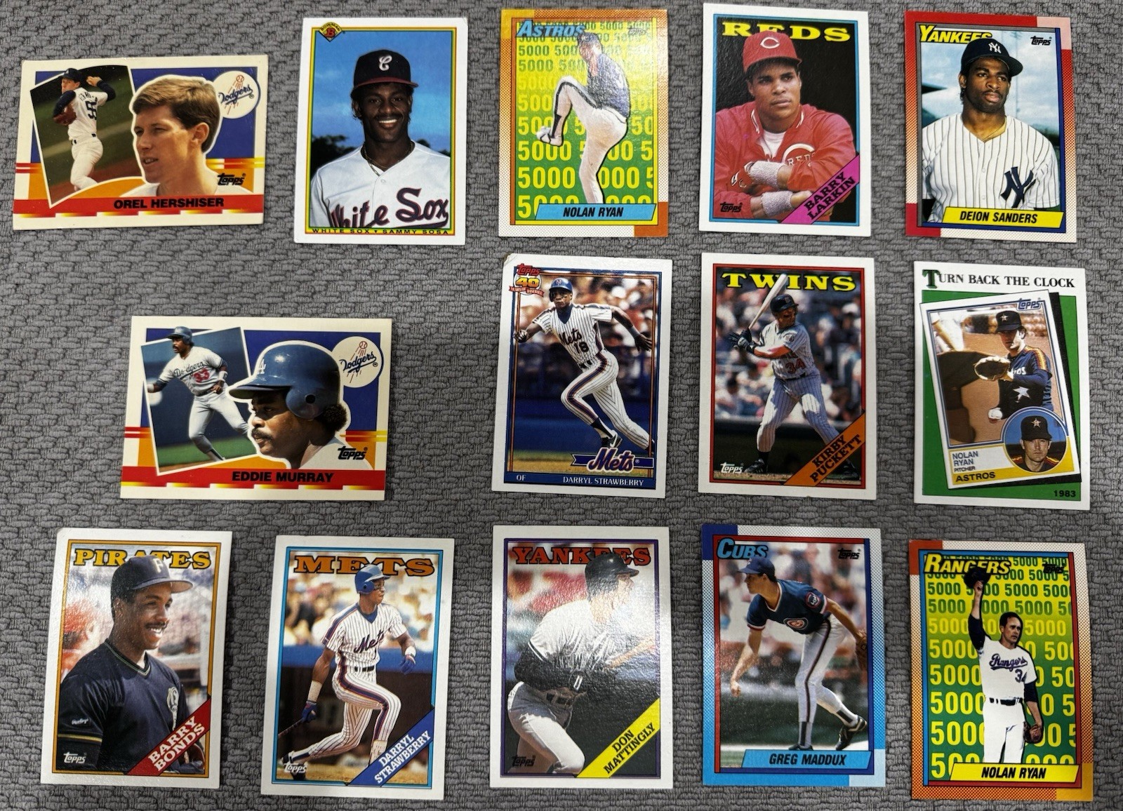 14 TOPPS/Bowman 1988-1992 Baseball - Sosa RC - Barry Bonds - Strawberry - More ✨