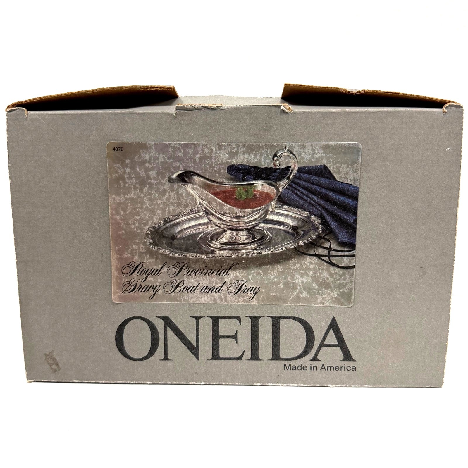 Vintage Oneida Royal Provincial Silver Plated Gravy Boat and Tray Set