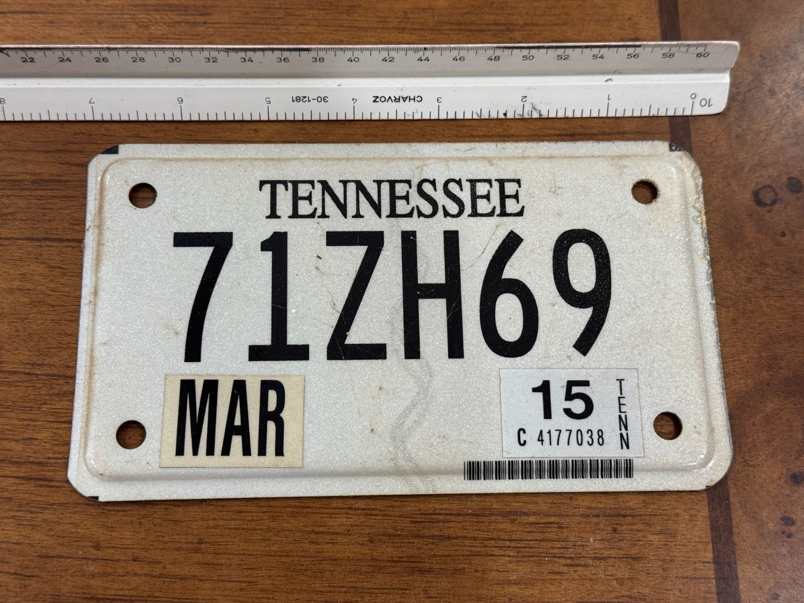 Vintage TN Tennessee Motorcycle License Plate    T-1091