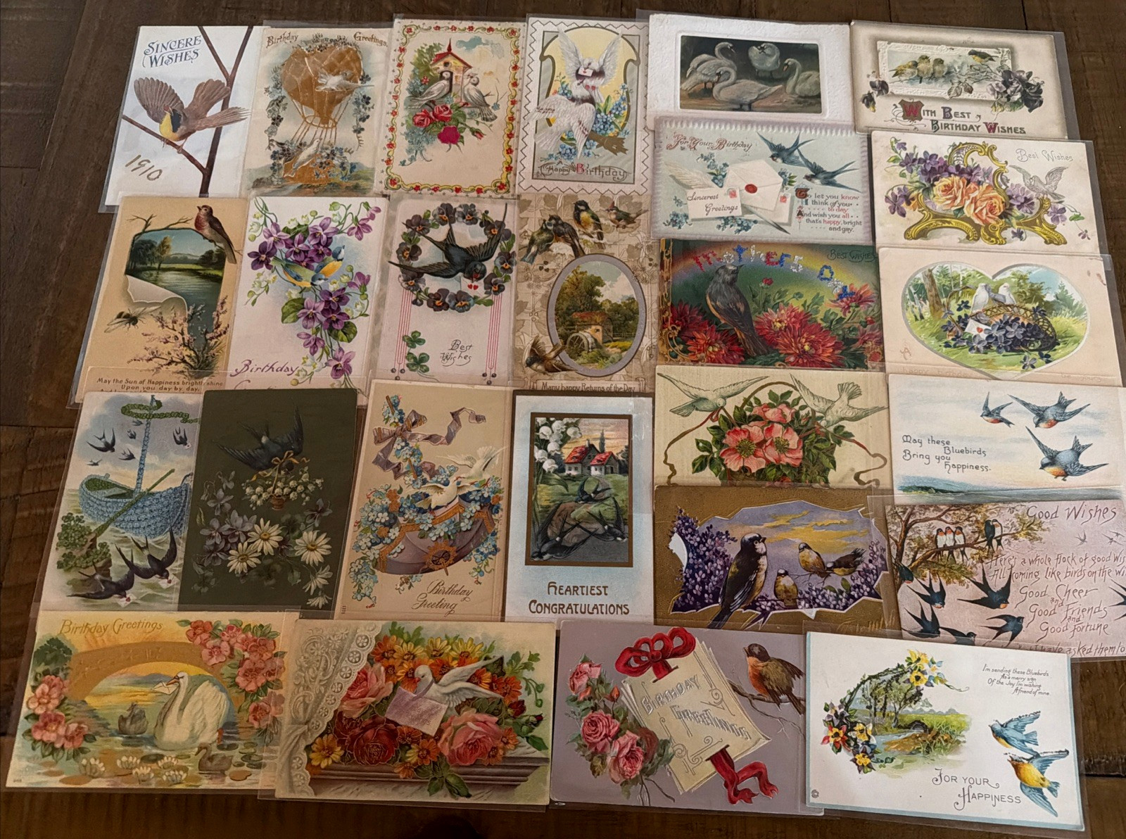 Lot of 25 Vintage Greetings Antique~Postcards with Bird~BIRDS~ in sleeves-s625 Lot of 25 Vintage Greetings Antique~Postcards with Bird~BIRDS~ in sleeves-s625