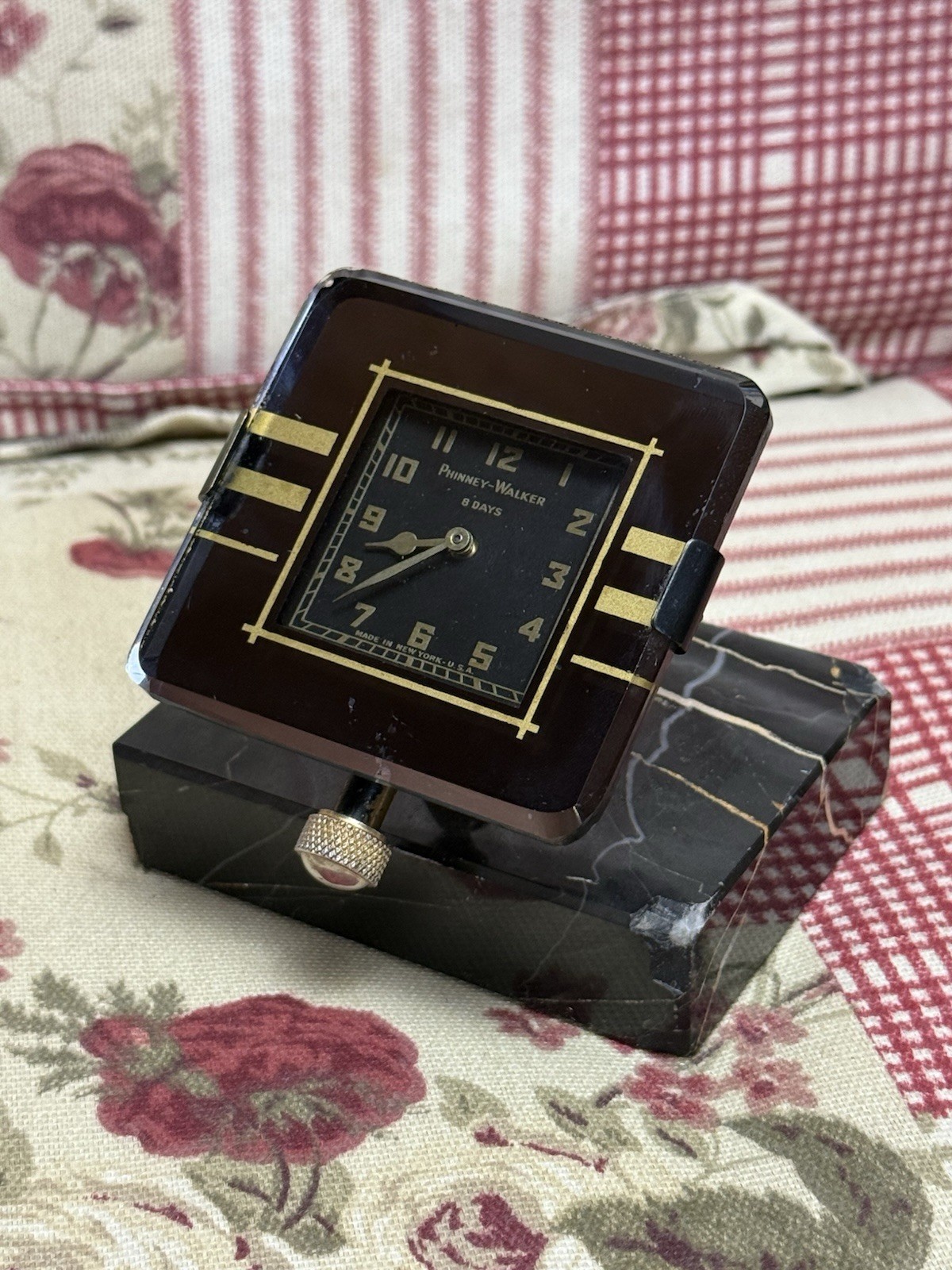 Vintage Phinney-Walker Travel Clock with Hinge