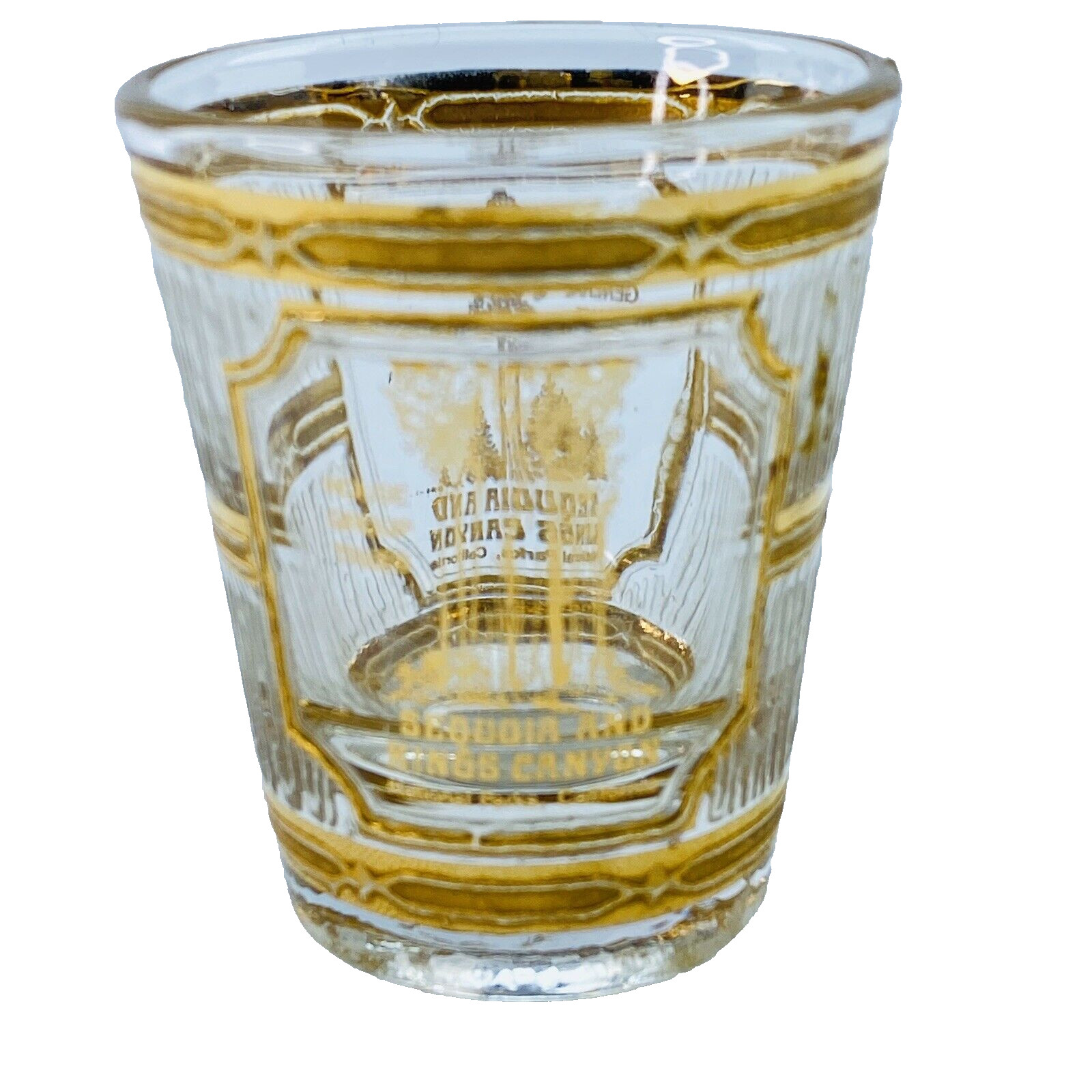 Vintage Culver Shotglass Sequoia and King's Canyon CA 22K Gold Trimmed EUC
