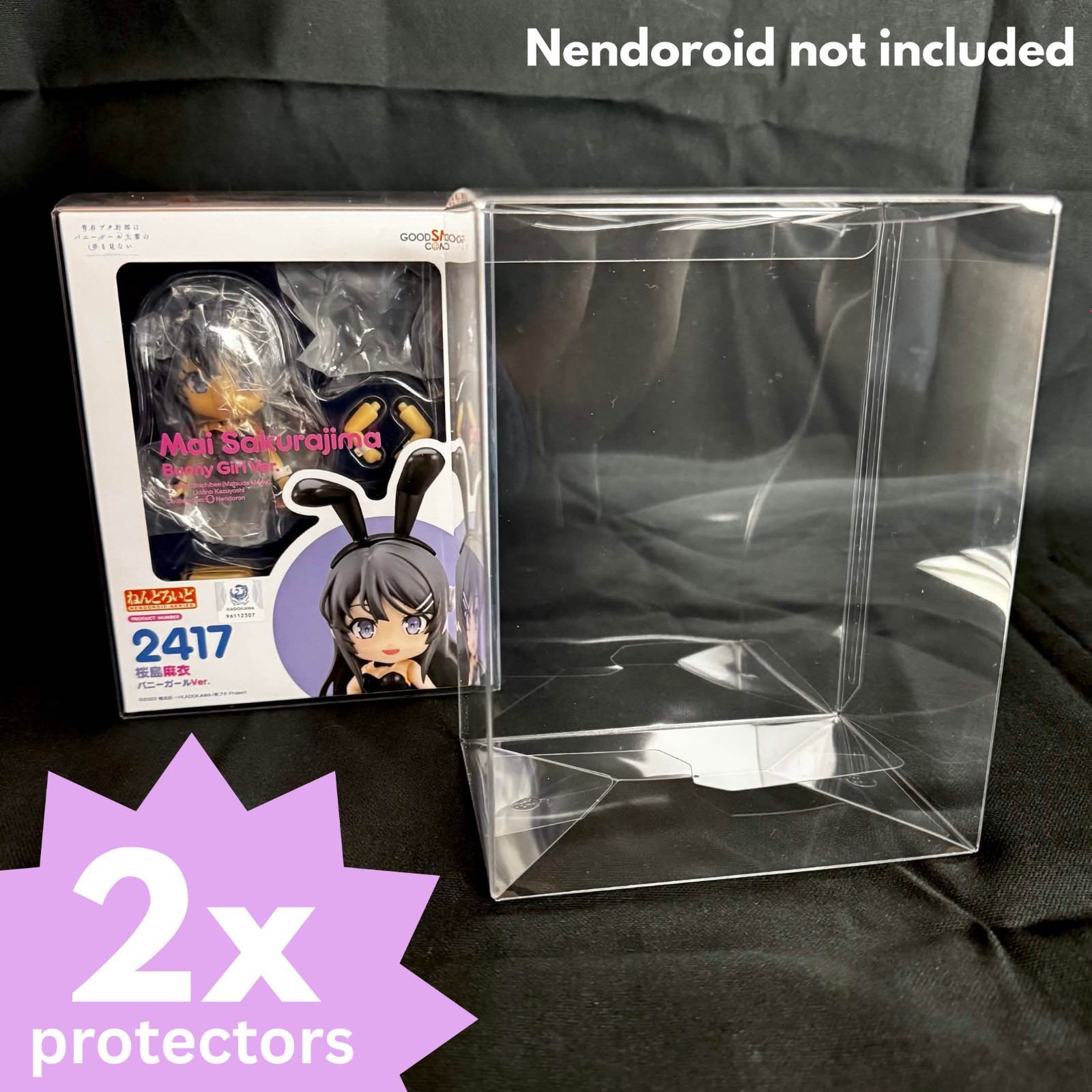 2x Nendoroid Clear Box Protector | Auto Lock Bottom & Anti-Scratch | Std. Size