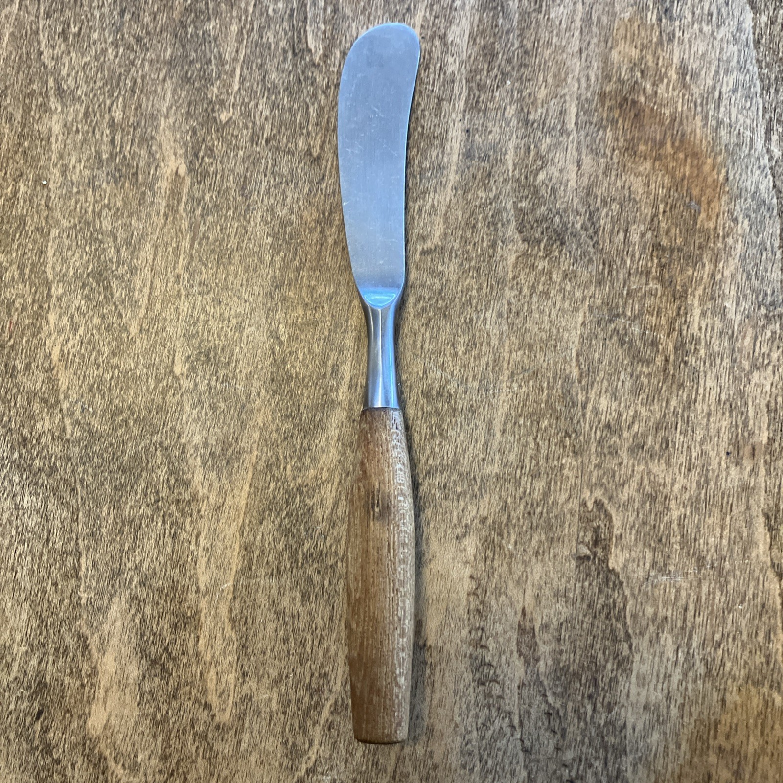 Vintage Dansk Designs Fjord Butter Spreader Ducks Logo Teak Handle Germany IHQ