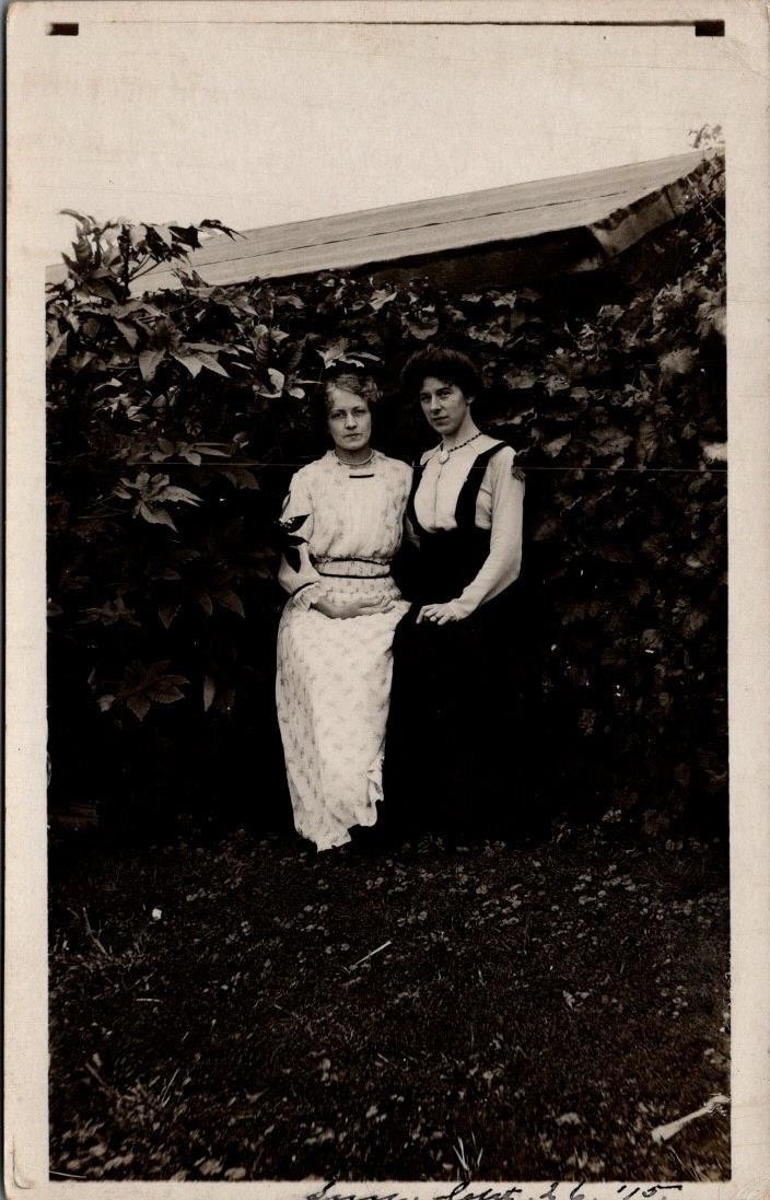 1915, Women Posing in NEWHALL, Iowa Real Photo Postcard