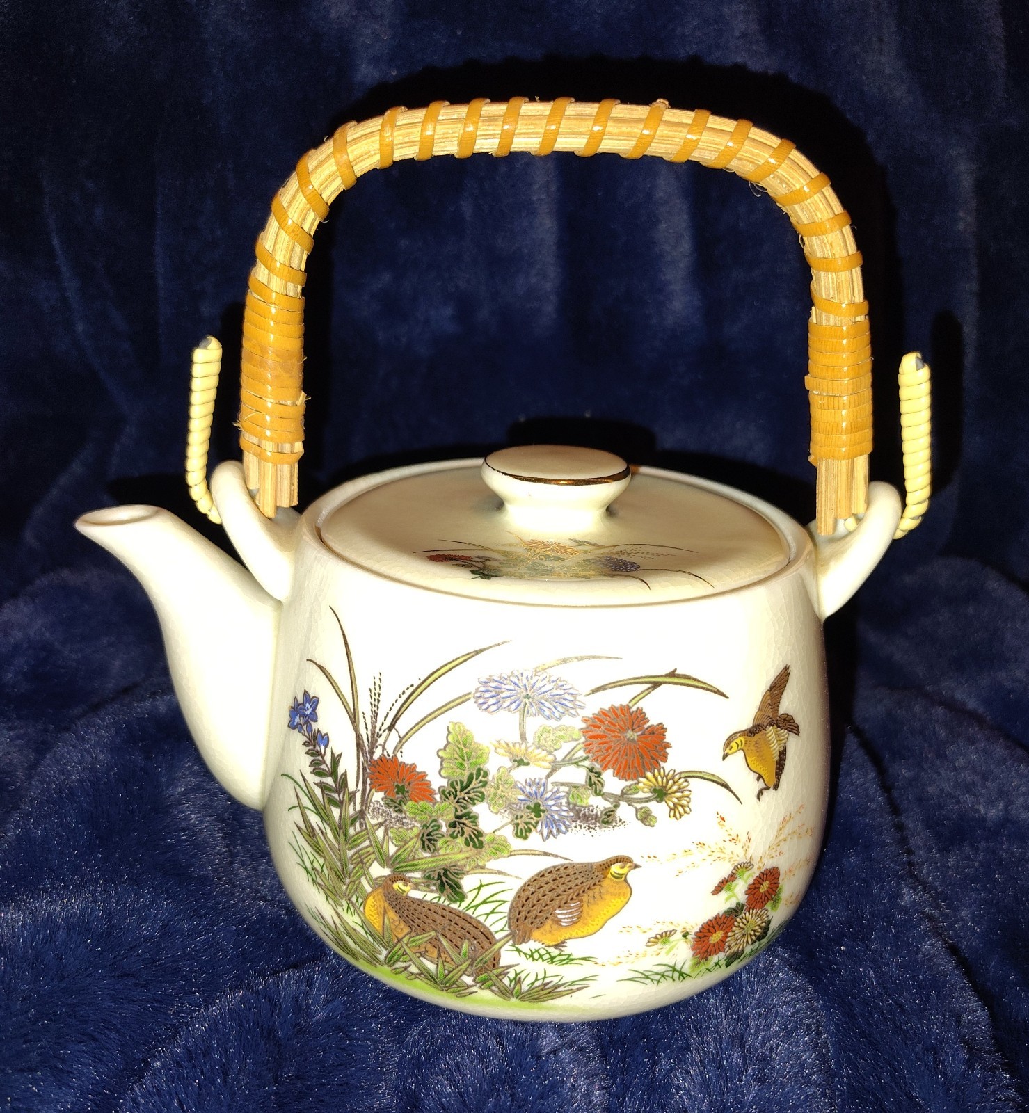 Vintage OMC Pheasant Teapot Japan 1940\'s